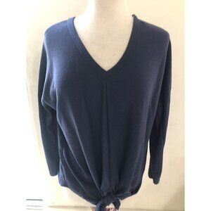 Maronie blouse long sleeve front knot v neck size Medium